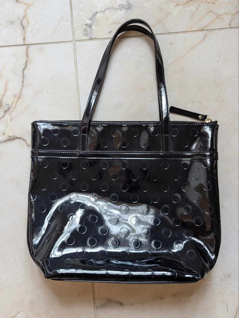 Kate Spade | Black Patent Jeralyn Camellia Street Shoulder Bag‎